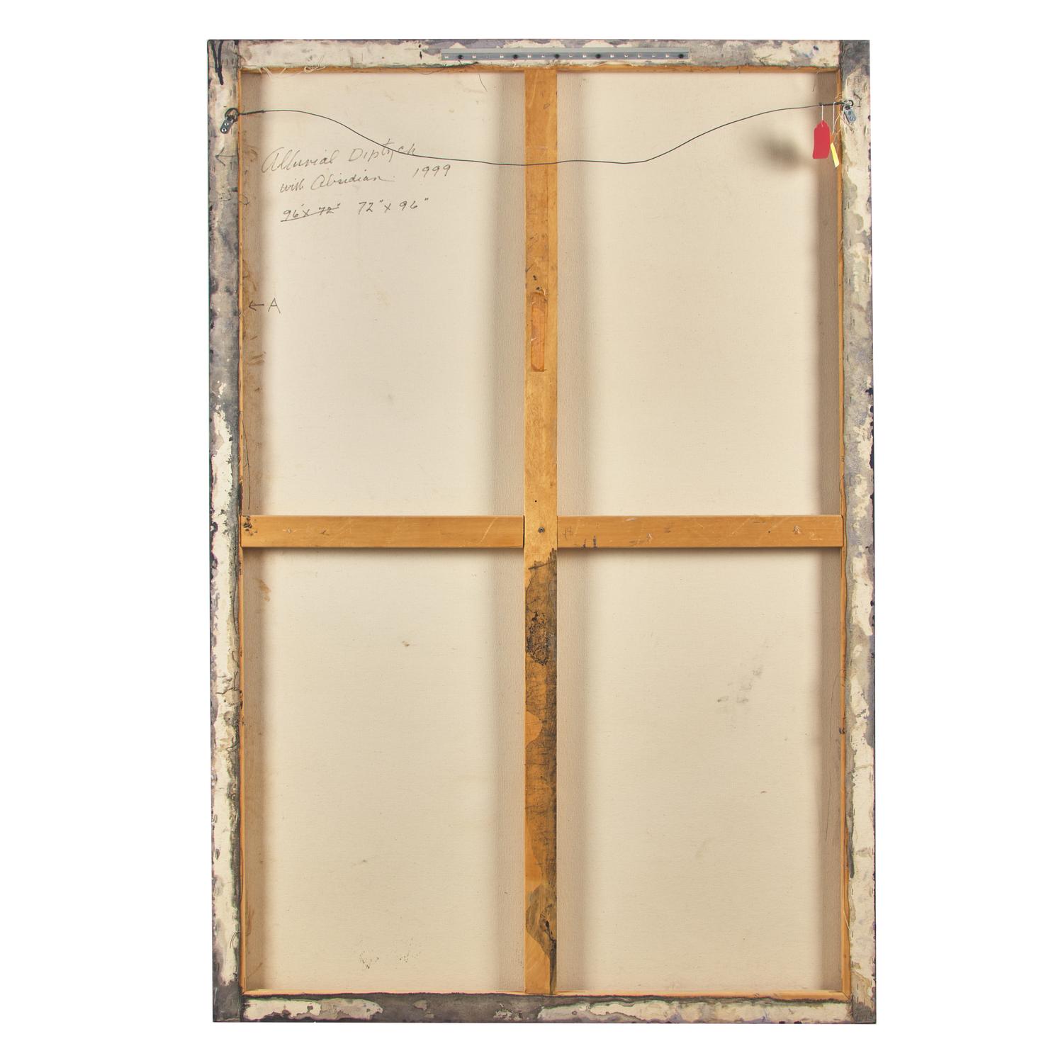 Elaine Kurtz (American, 1928-2003) — Alluvial Diptych with Obsidian , 1999