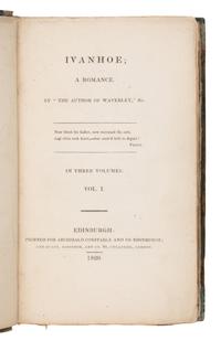 Scott, Walter, Sir (1771-1832). Ivanhoe: A Romance . Edinburgh: Archibald Constable & Co., 1820.
