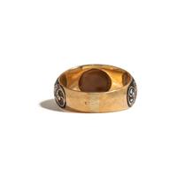 GEORGIAN, YELLOW GOLD, HARDSTONE AND ENAMEL CAMEO RING