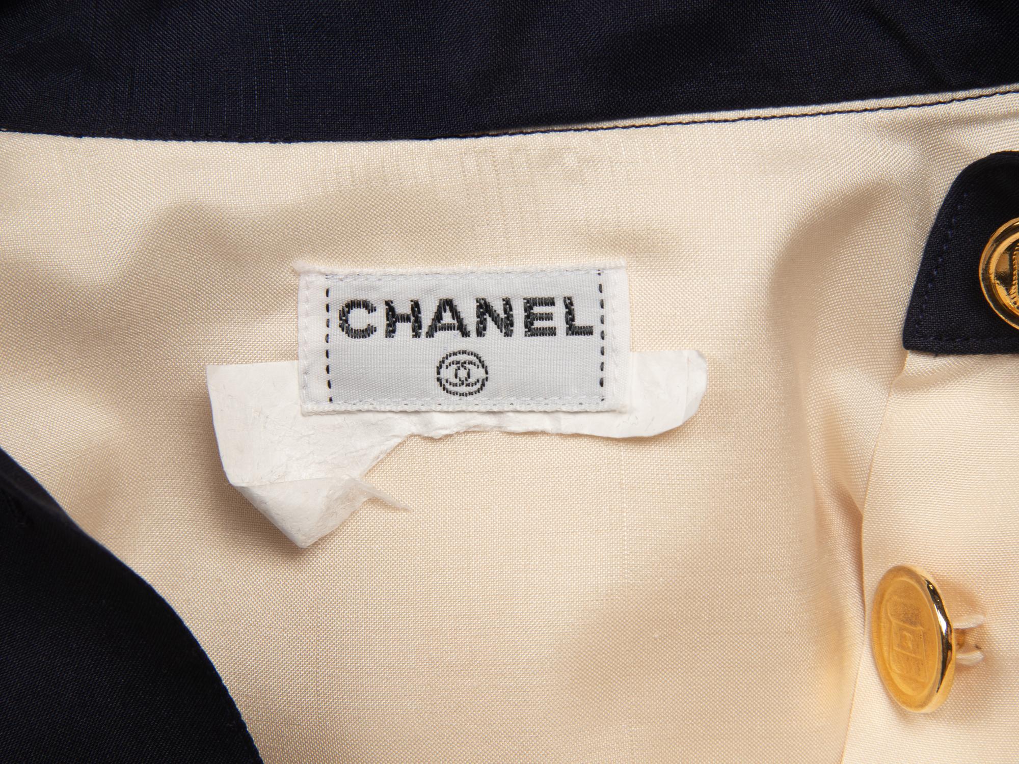 Chanel Two-Tone Logo Blouse