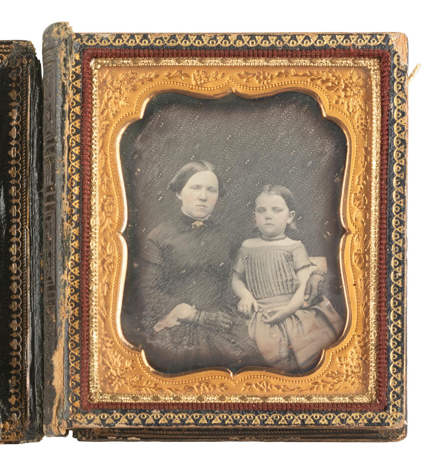 [EARLY PHOTOGRAPHY]. 16 sixth plate daguerreotype family portraits incl. parents with children.