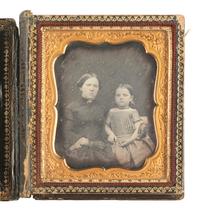 [EARLY PHOTOGRAPHY]. 16 sixth plate daguerreotype family portraits incl. parents with children.
