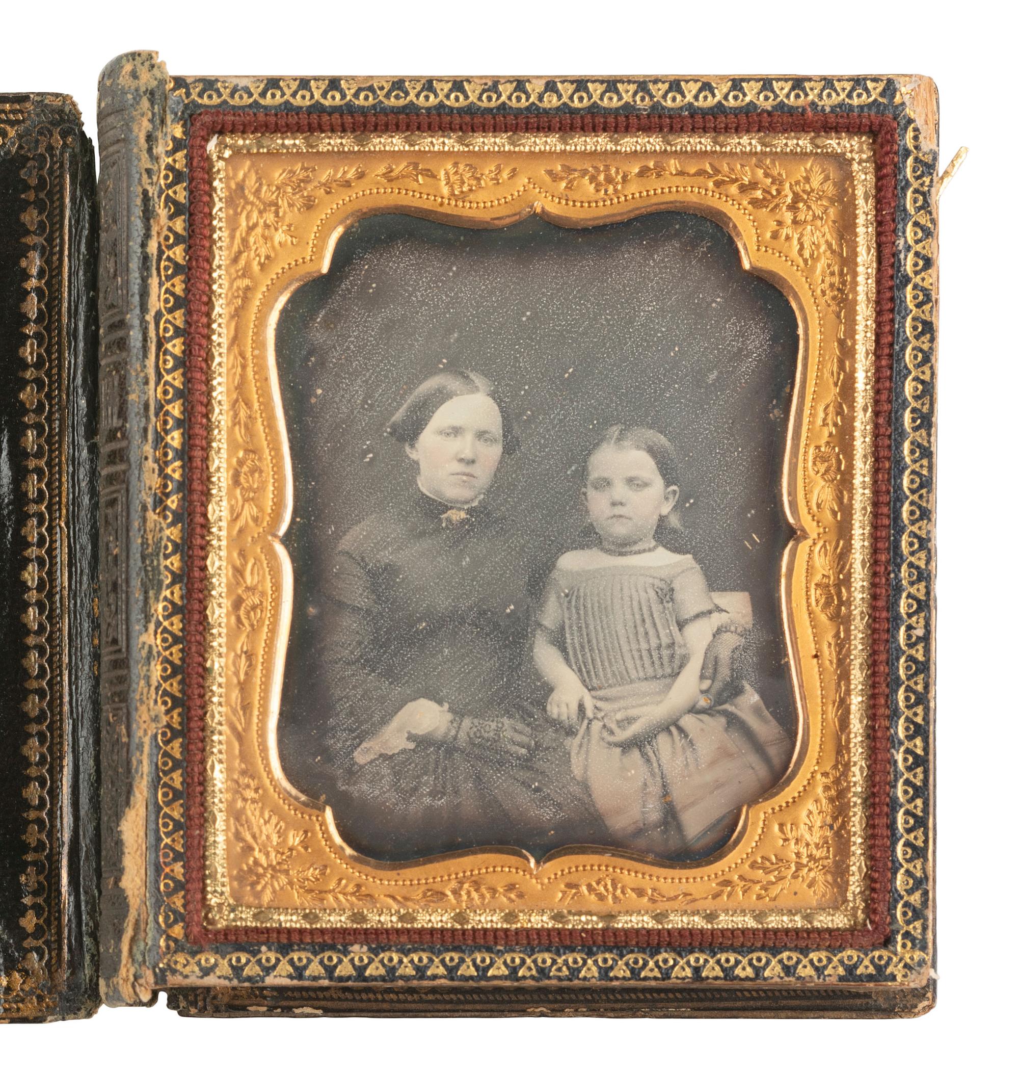 [EARLY PHOTOGRAPHY]. 16 sixth plate daguerreotype family portraits incl. parents with children.