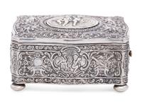 A German Silver Singing Bird Automaton Box
