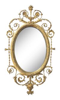 An Oval Giltwood Looking Glass
