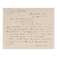 Davis, Jefferson (1808-1889). Autograph letter signed ("Jefferson Davis") to General P. G. T. Beauregard, Danville, Virginia, 9 April 1865.