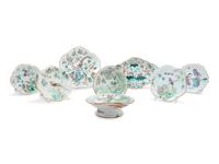 Eight Famille Rose Porcelain Articles