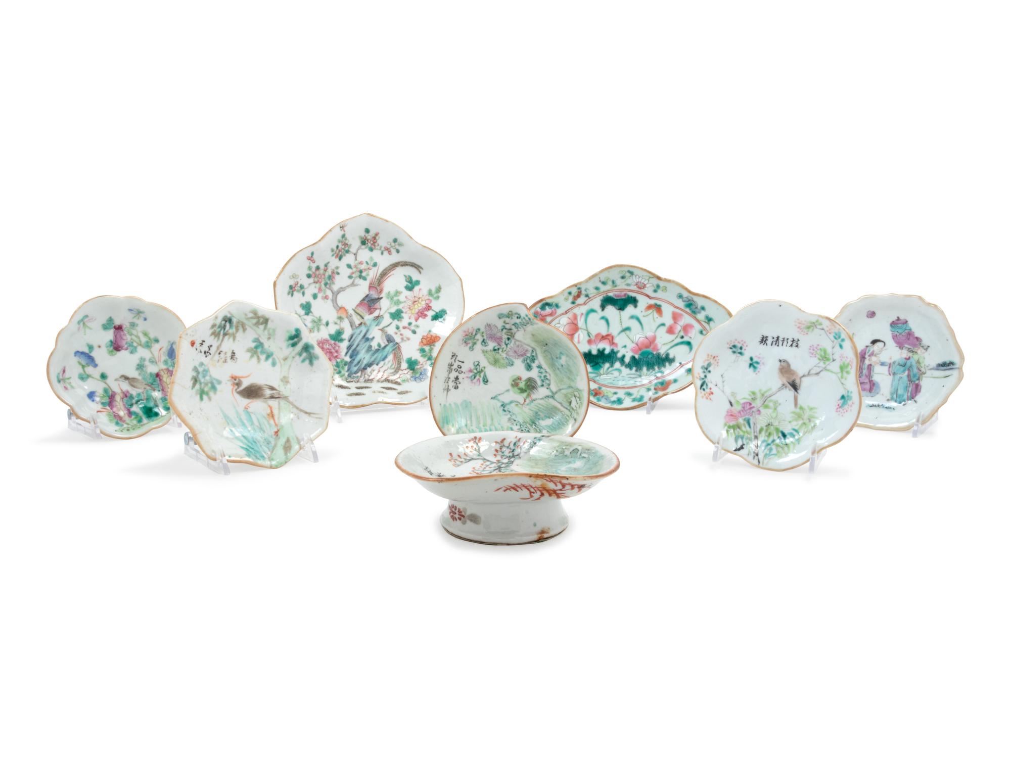 Eight Famille Rose Porcelain Articles