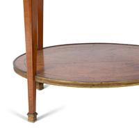 A Louis XVI Style Gilt Bronze Mounted Parquetry Marble-Top Side Table Attributed to Grosfeld House