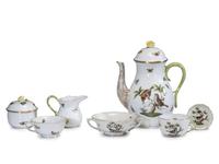 A Herend Rothschild Bird Porcelain Service for Twelve