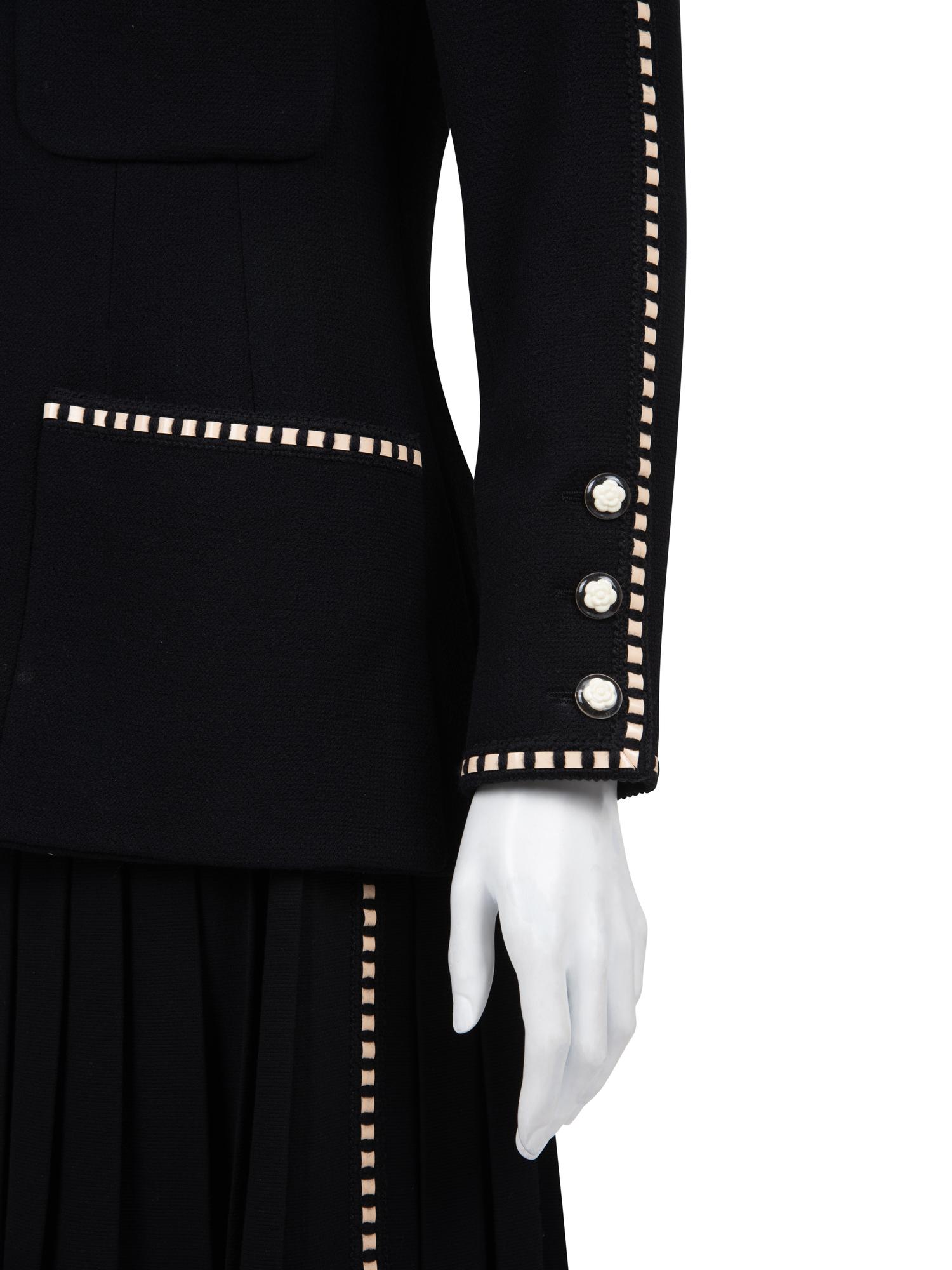 Chanel Wool Two-Piece Skirt Suit with Ribbon Trim, Spring 1992