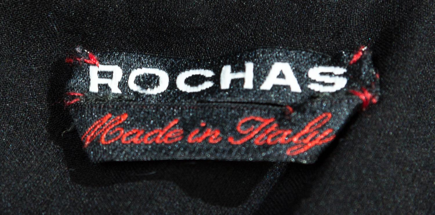 A Rochas Black Silk Sheer Dress, Size 42.