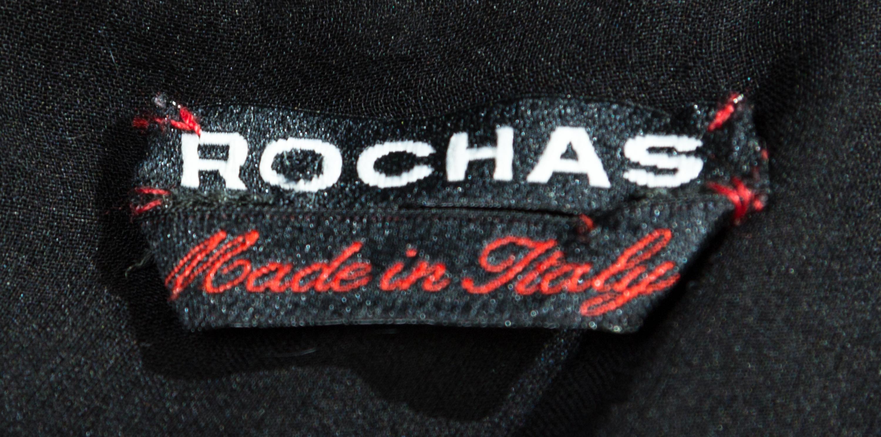 A Rochas Black Silk Sheer Dress, Size 42.