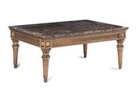 A Louis XVI Style Painted Marble-Top Low Table