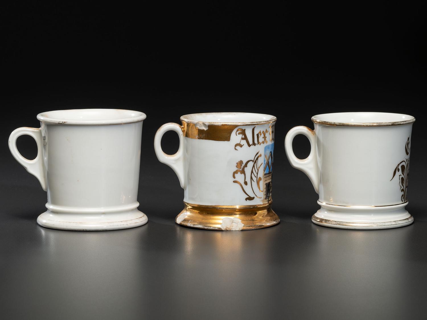 Three Carpentry Related Occupational Shaving Mugs