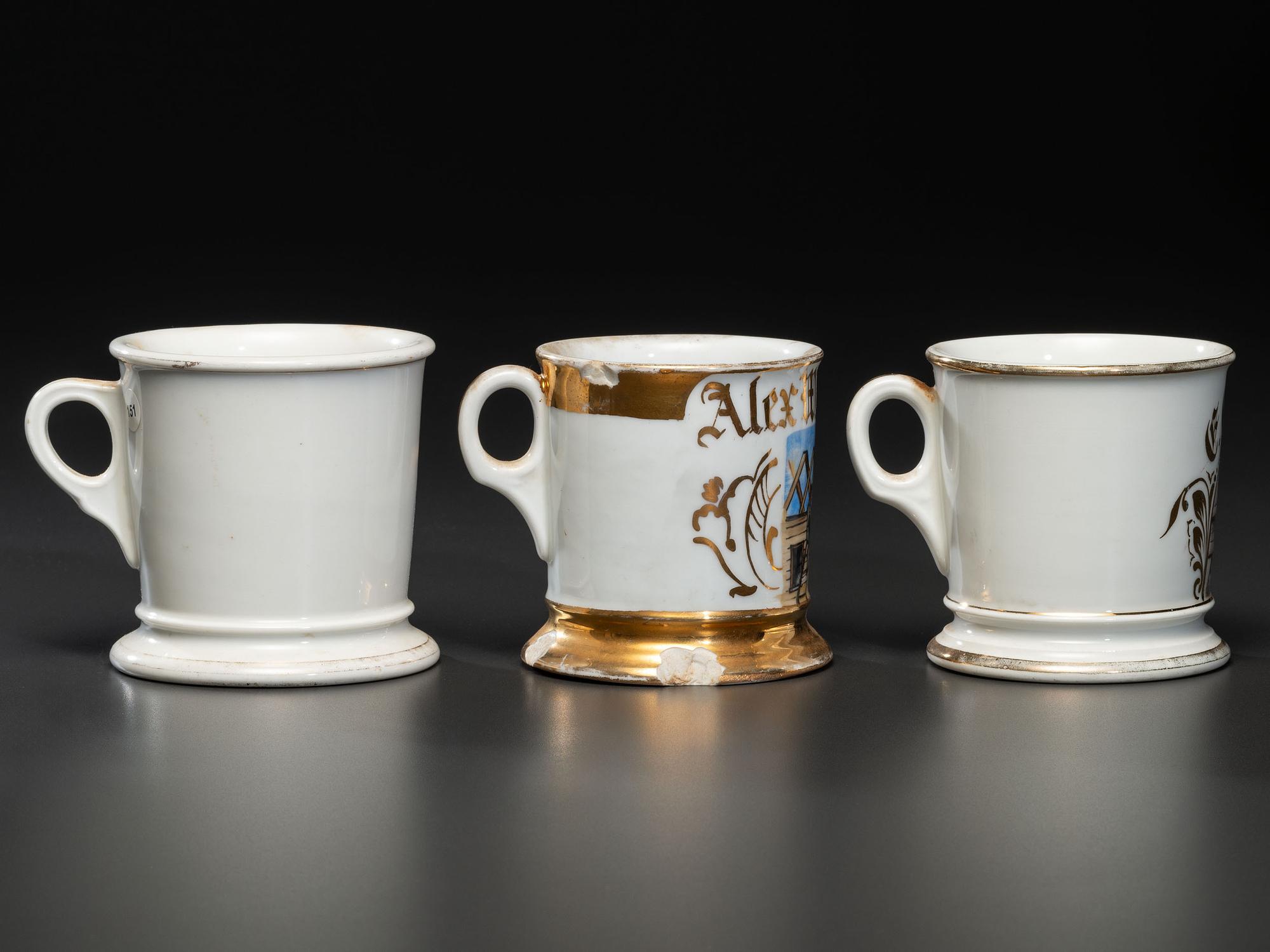 Three Carpentry Related Occupational Shaving Mugs