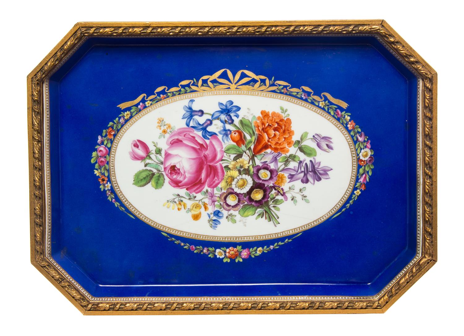 A Meissen Porcelain Tray, Width 12 1/2 inches.