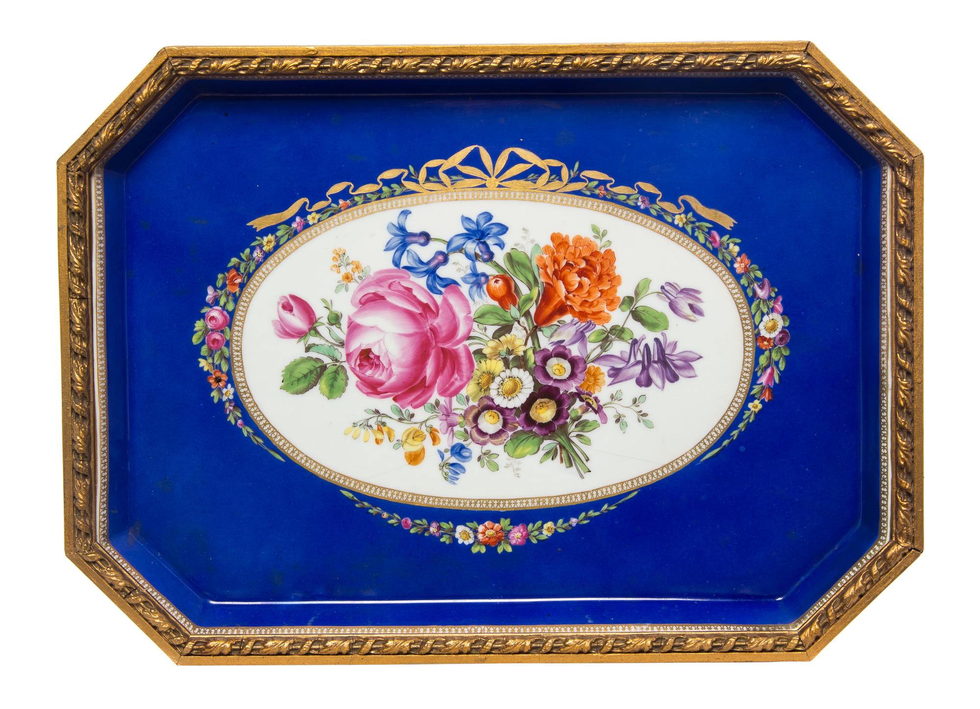 A Meissen Porcelain Tray, Width 12 1/2 inches.