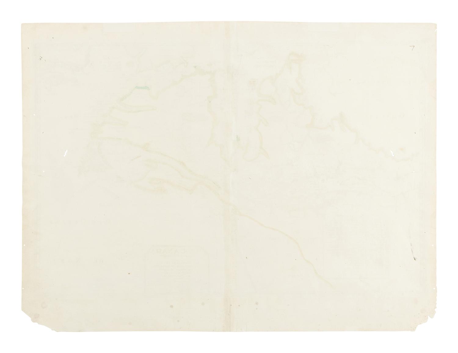 [MAP]. CHAMPLAIN, Samuel De (1574-1635) and Pierre DU VAL (1619-1683). Le Canada Faict par le Sr de Champlain ou sont La Nouvelle France, La Nouvelle Angleterre, La Nouvelle Holande, La Nouvelle Suede, La Virginie &c. Avec les Nationes Voisines . Paris, ca 1664.
