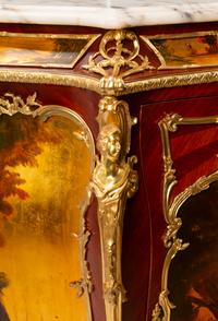 A Louis XV Style Vernis Martin Marble-Top Cabinet