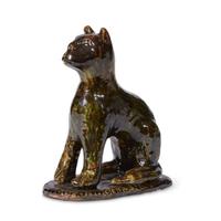 Glazed redware figure of a seated cat Robert Stauffer, late 20th century