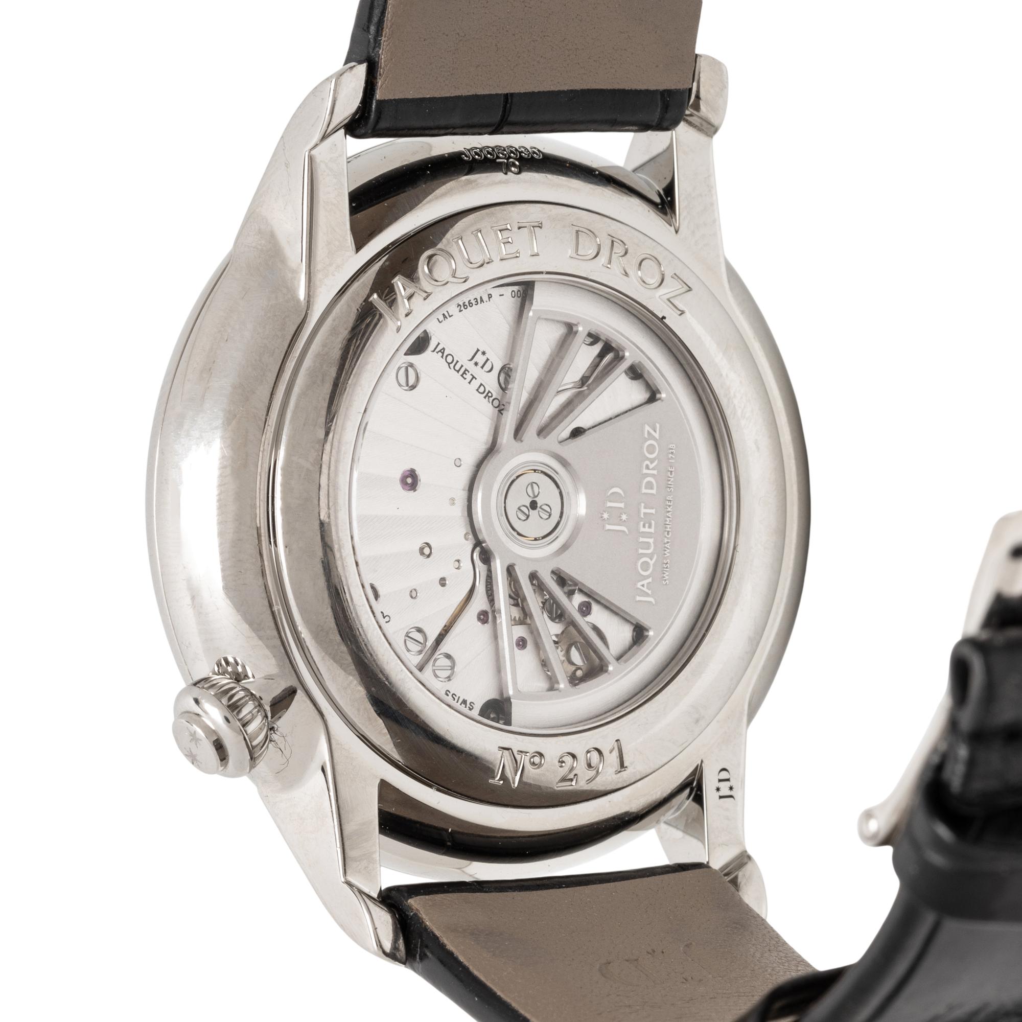 JAQUET DROZ, REF/ J00603070 STAINLESS STEEL 'GRANDE SECONDE' WATCH