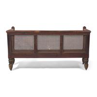 A Rare Classical Gilt-Stenciled and Faux Rosewood Cane Upholstered Box Sofa