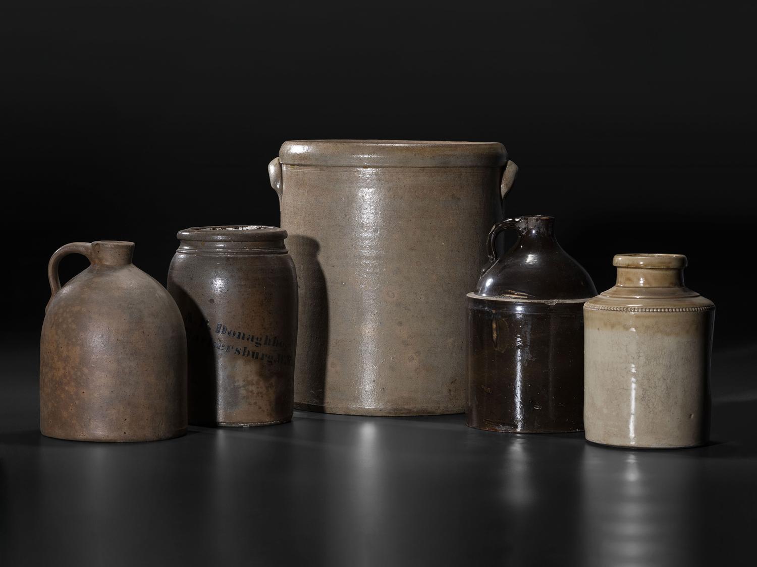 Sixteen Stoneware Vessels