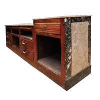 A Marble Shop Counter 105" W x 25" D x 36" H — France, Early 20th Century
