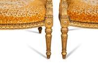 A Pair of Louis XVI Style Giltwood Fauteuils a la Reine