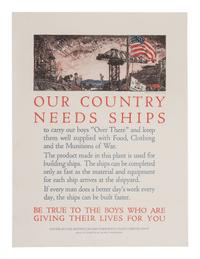 [WWI]. 5 posters issued by the United States Shipping Board Emergency Fleet Corporation.