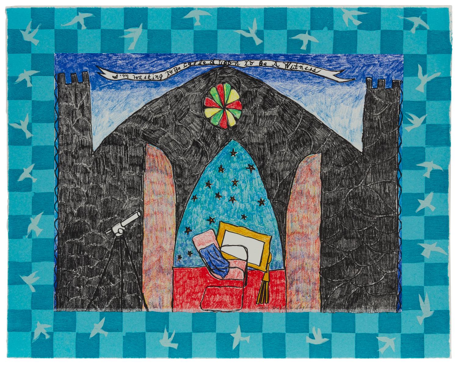 Hollis Sigler, (American, 1948-2001), I'm Waiting to Be Called Upon to Be a Witness from Suite for the Gods, 2000