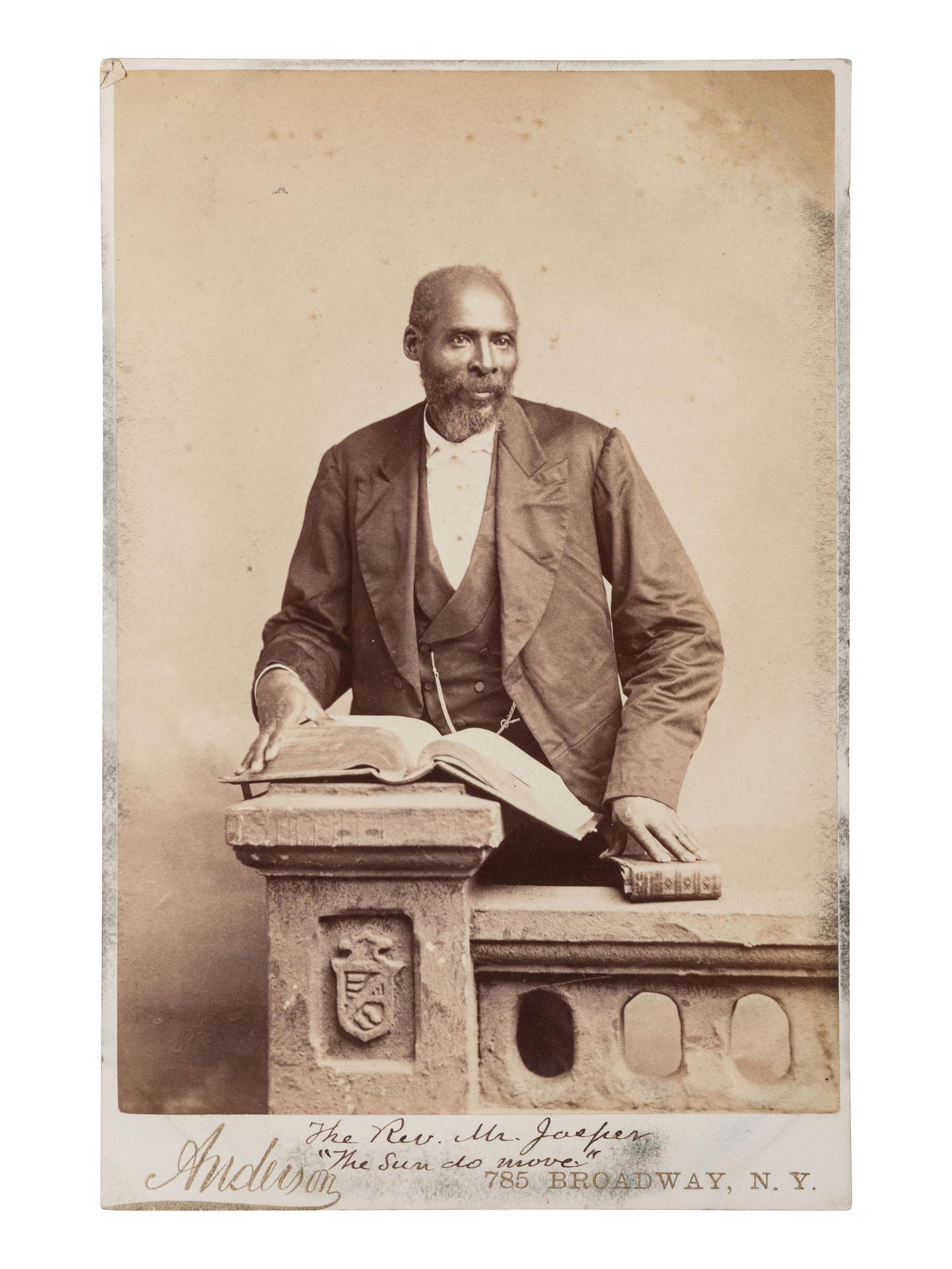 [JASPER, John. (1812 - 1901)]. Cabinet card of formerly enslaved Reverend John Jasper. New York, NY: Anderson.
