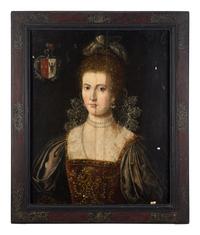 Portrait of a Noble Lady, Half-Length, with Coat of Arms