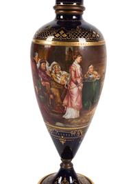 A Vienna Painted and Parcel Gilt Porcelain Vase Mounted as a Lamp