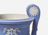 A Pair of Wedgwood Light Blue Dip Jasperware Vases, UK, late 19th century
