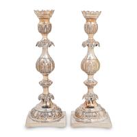 A Pair of Polish Silver Candlesticks