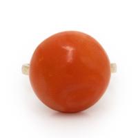 Coral and Yellow Gold Ring