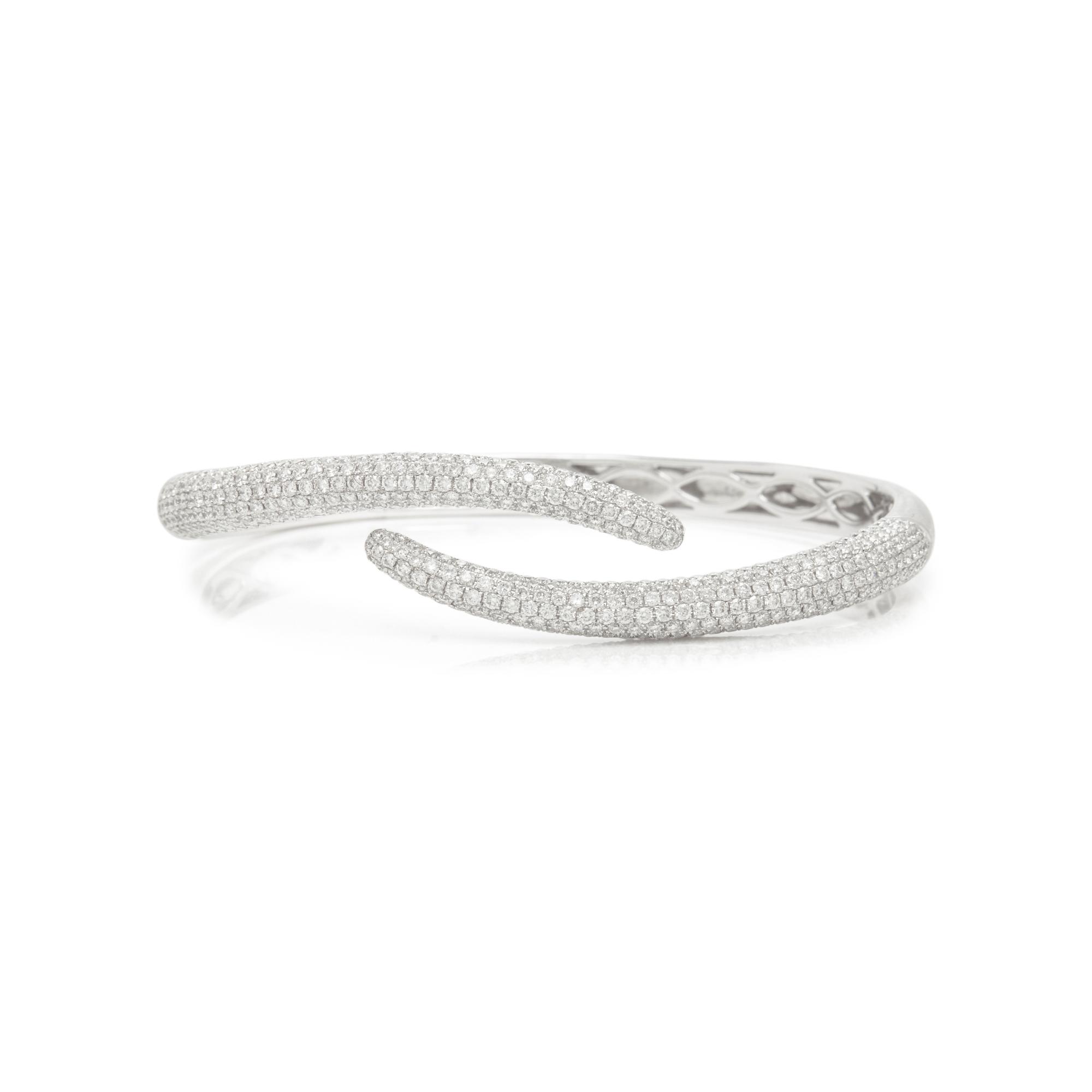 ANITA KO, WHITE GOLD AND DIAMOND 'TAIL BANGLE' BRACELET