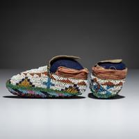 Sioux Child's Fully Beaded Hide Moccasins