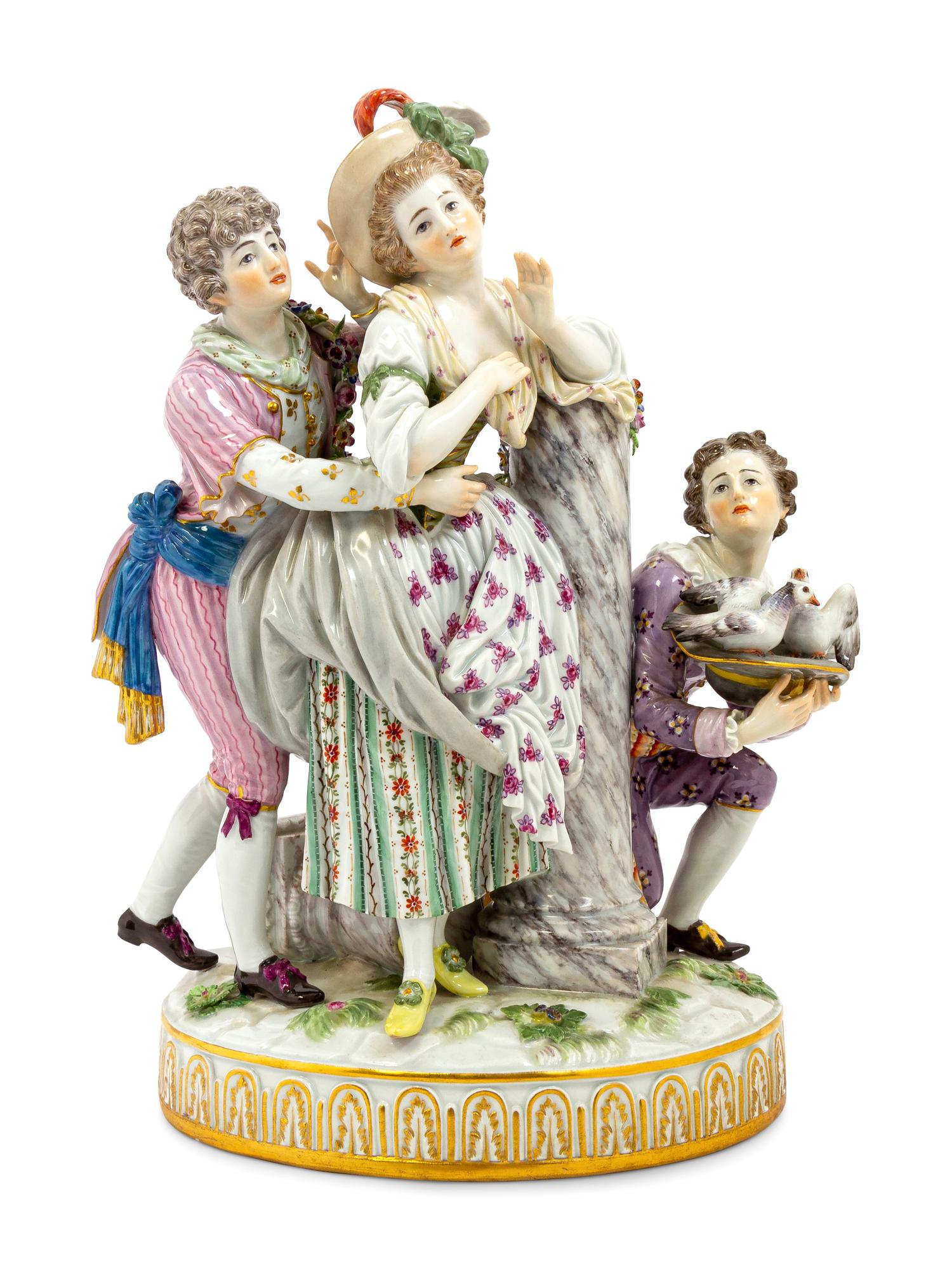 A Meissen Porcelain Gallant Grouping
