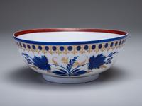 A Parcel Gilt and Painted Porcelain Ship Captain's Bowl