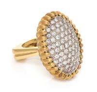 An 18 Karat Bicolor Gold and Diamond Ring, Italian, 15.70 dwts.