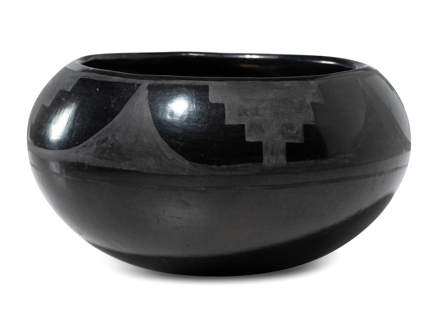 Santa Clara Blackware Pottery Bowl