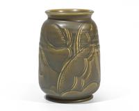 A Susie Copper Green Glazed Earthenware Vase