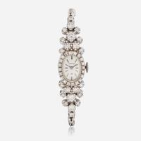 A Ladies Hamilton 14K White Gold and Diamond Bracelet Watch