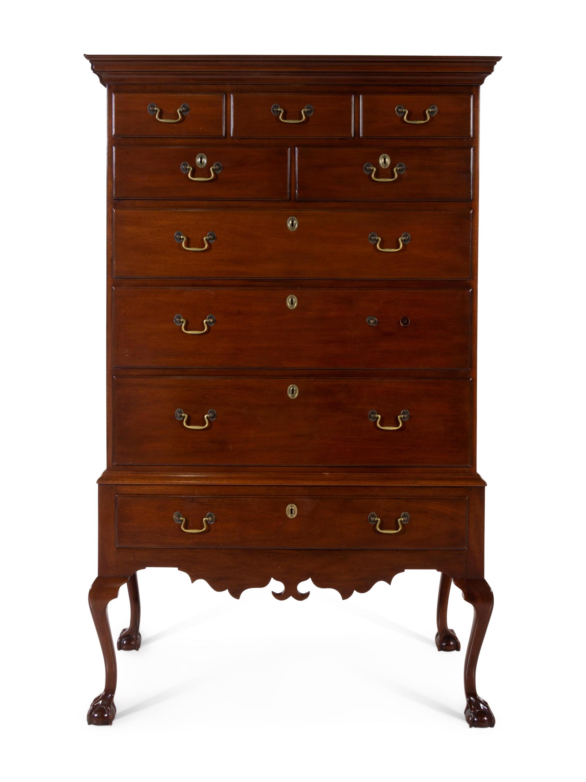 A Chippendale Style Mahogany Tall Chest — KITTINGER