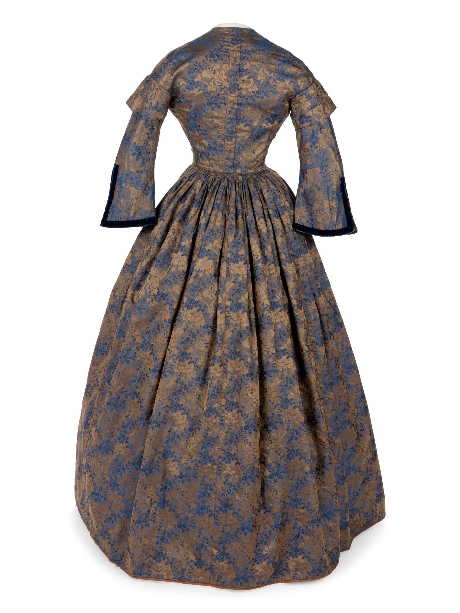 Iridescent Silk Jacquard Evening Dress, 1850s