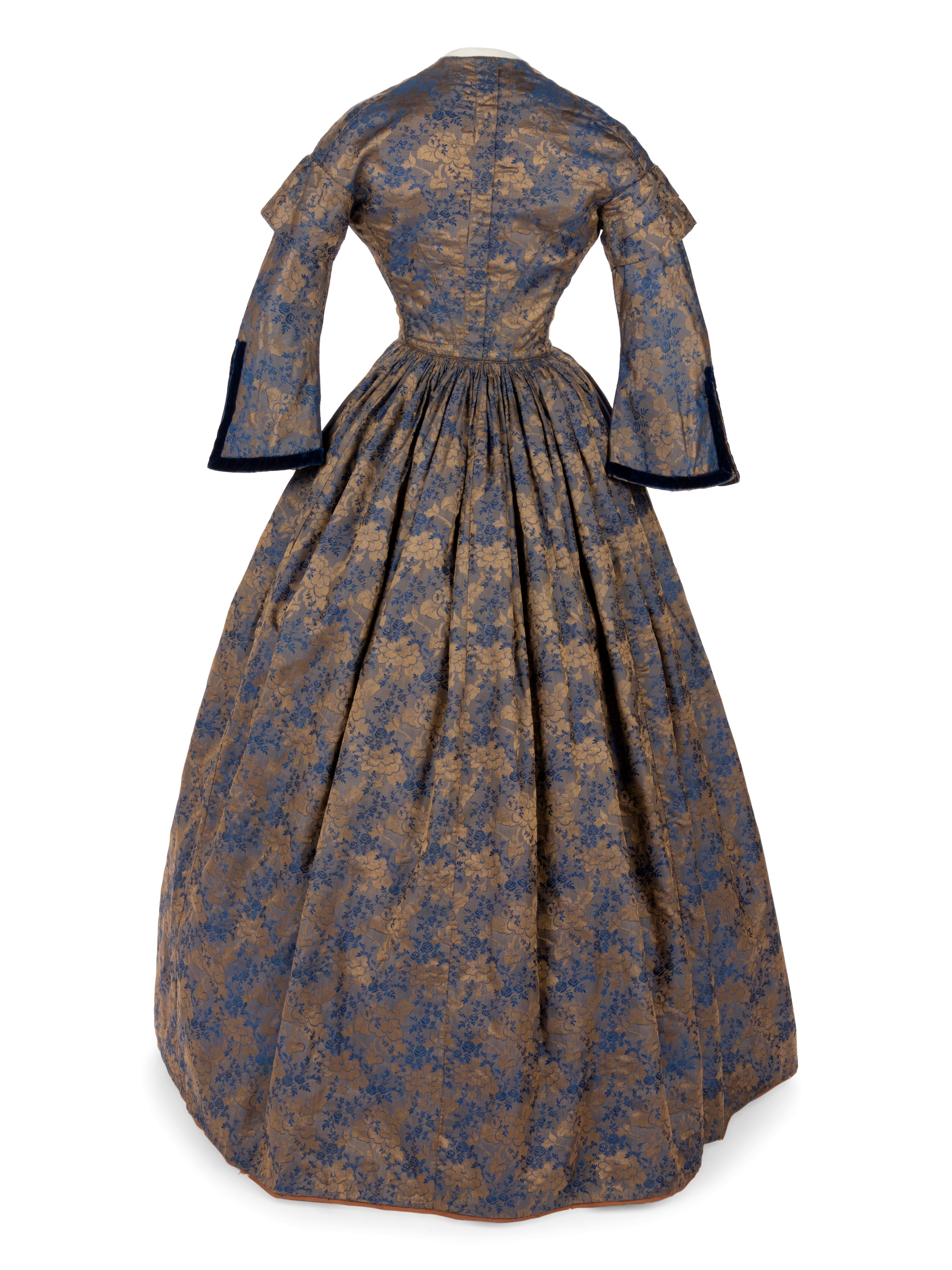 Iridescent Silk Jacquard Evening Dress, 1850s