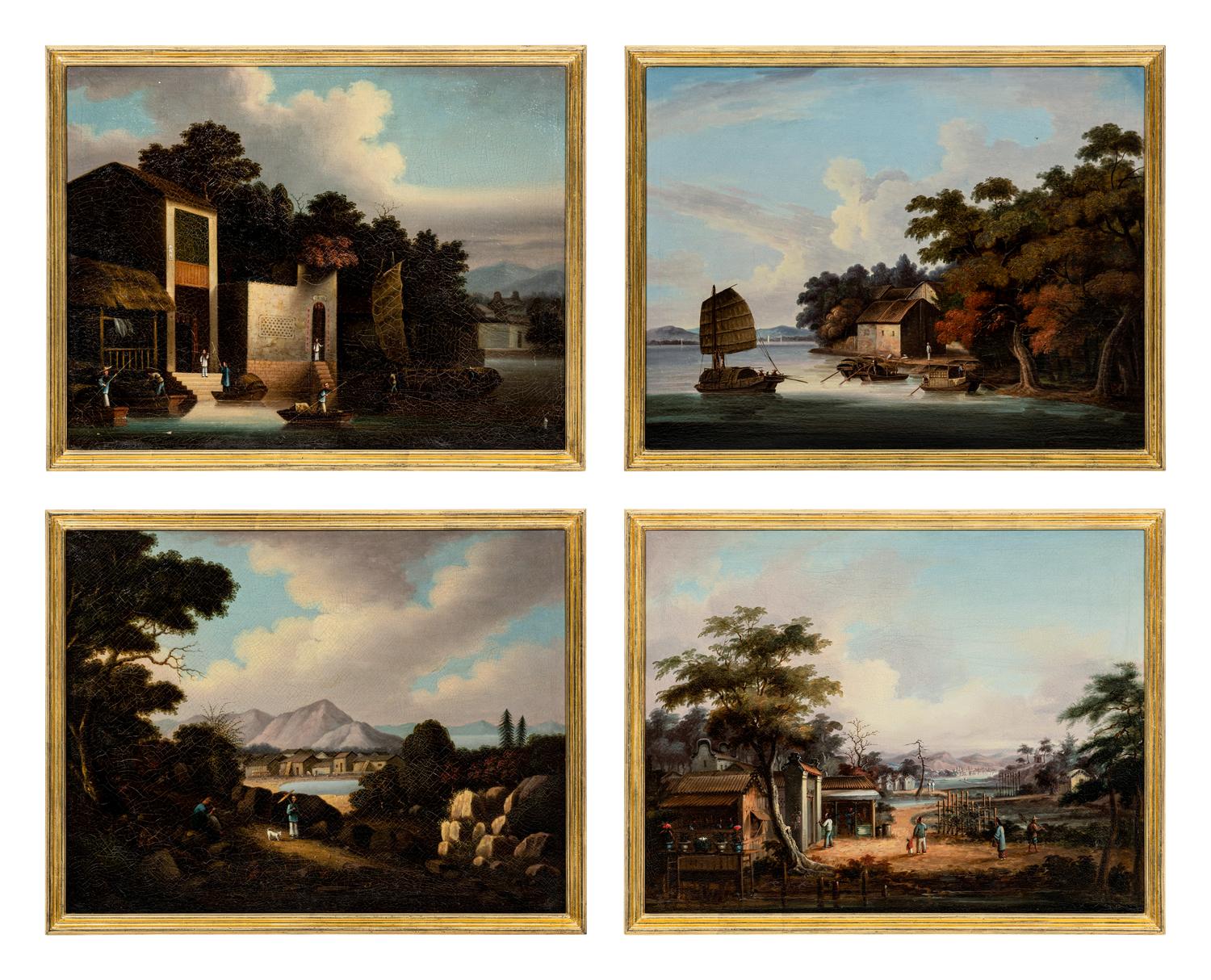 A Set of Four Chinese Export Landscapes
